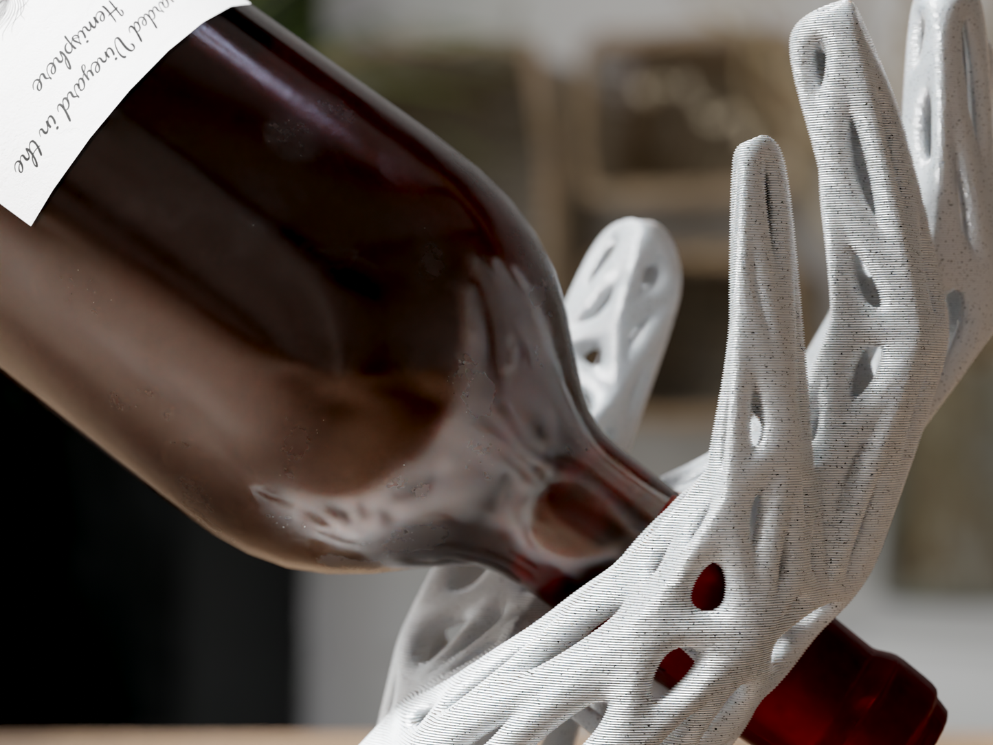 Vinograce – 3D Printed Voronoi Wine Holder