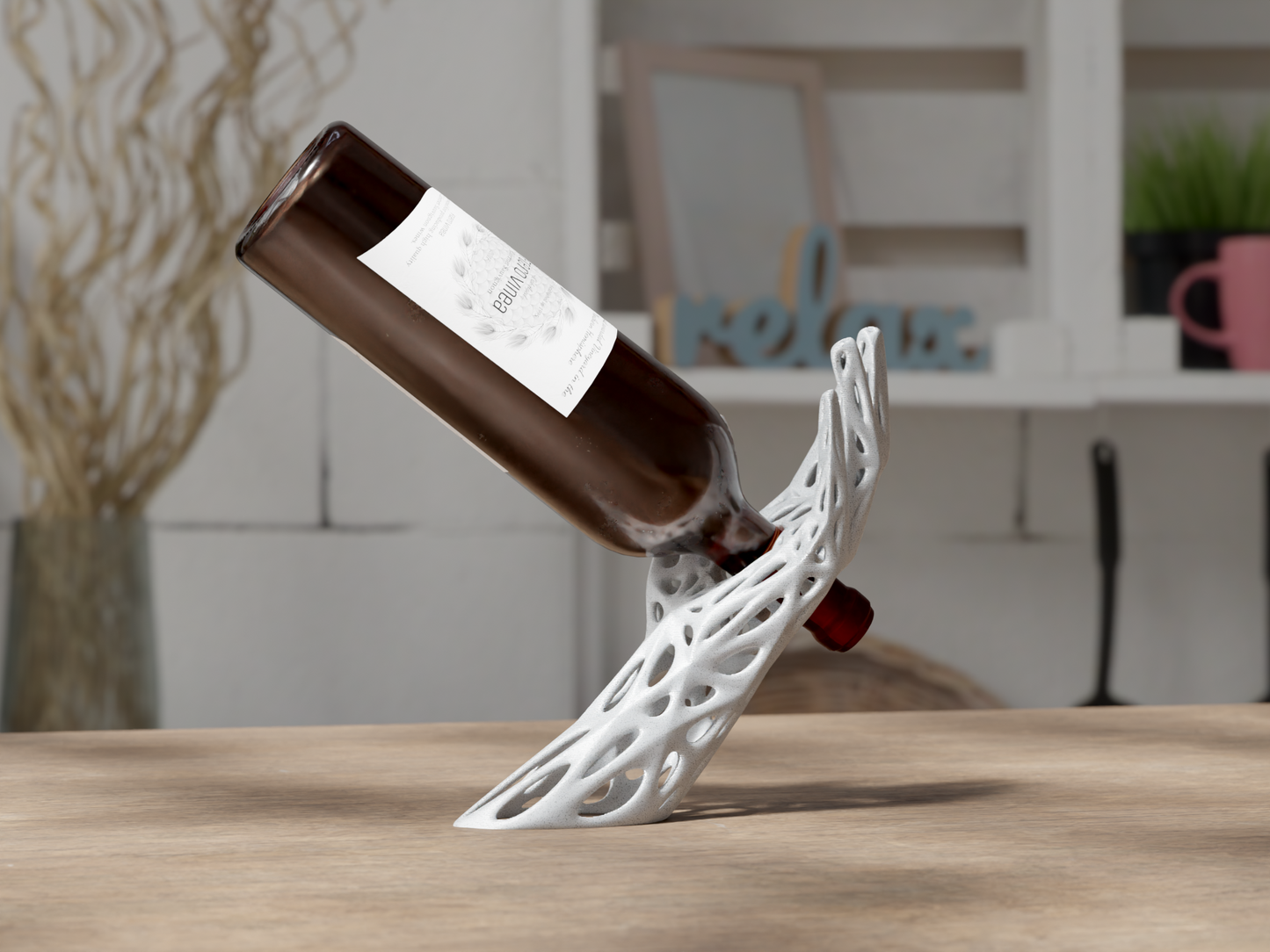 Vinograce – 3D Printed Voronoi Wine Holder